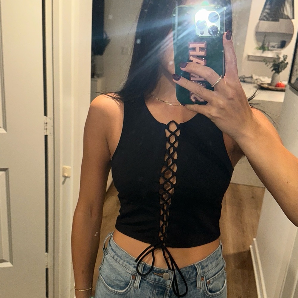 Abercrombie front tie top